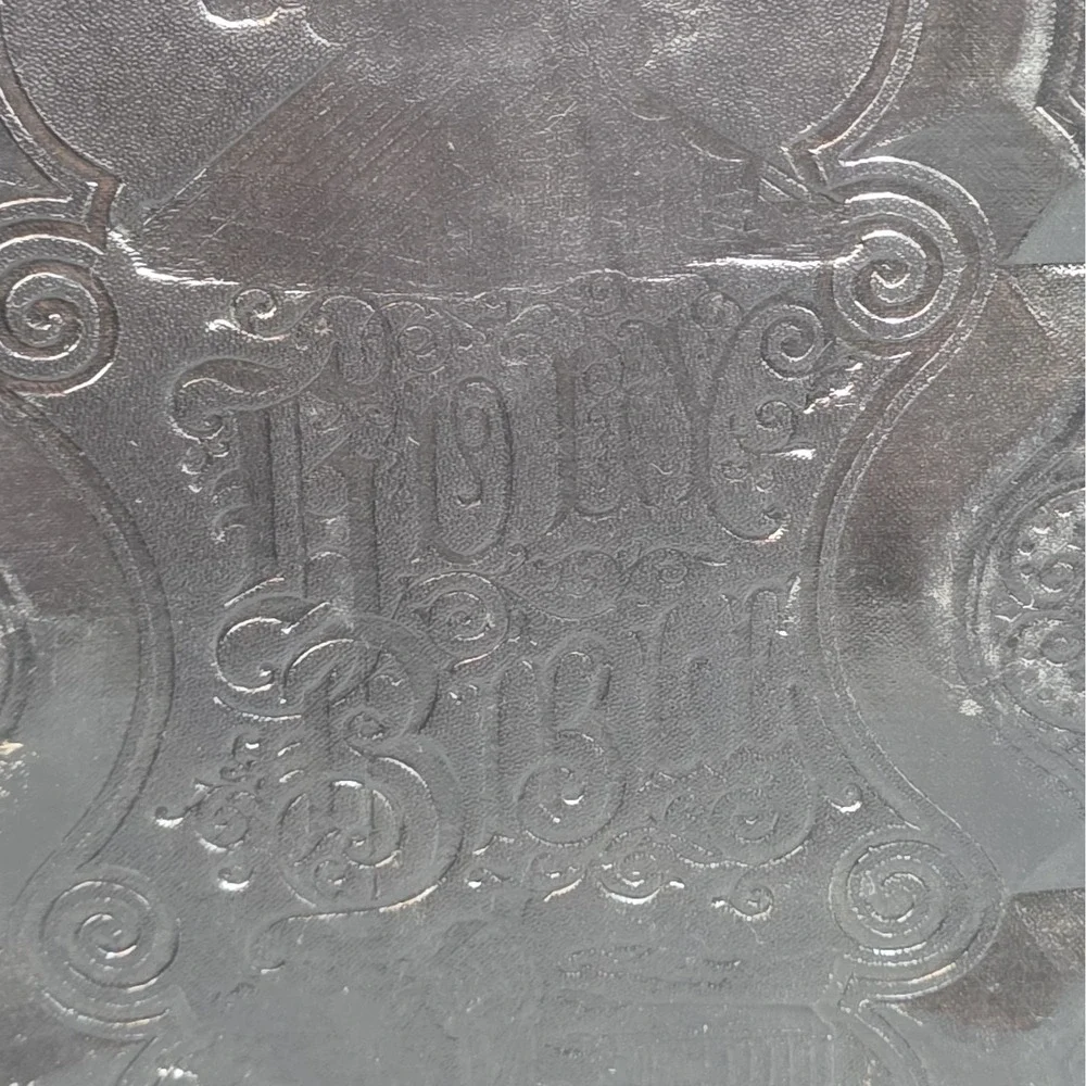 1890 Family Holy Bible Leather Bound Illustrated Burrows Bros Company